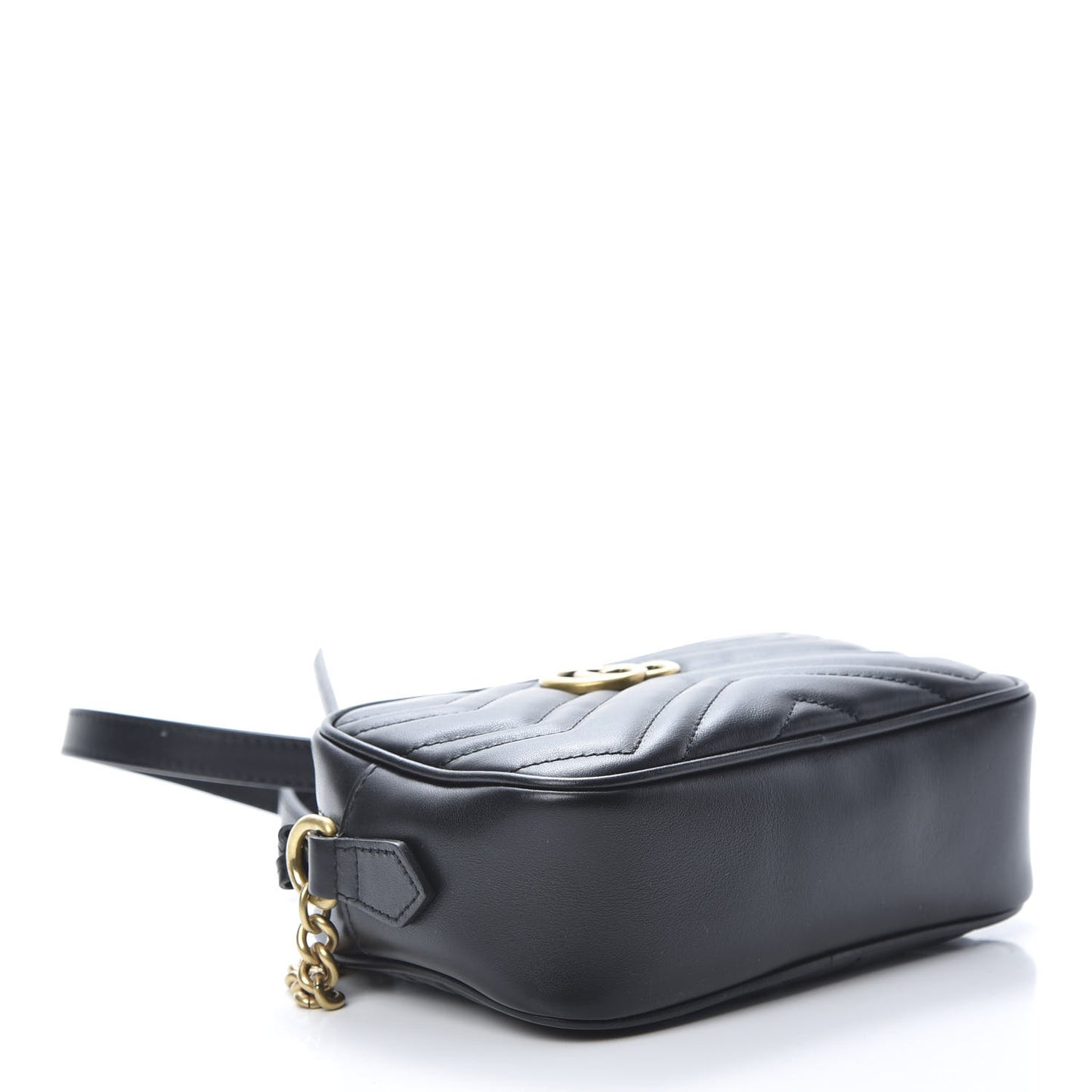 Calfskin Matelasse Mini GG Marmont Chain Shoulder Bag Black