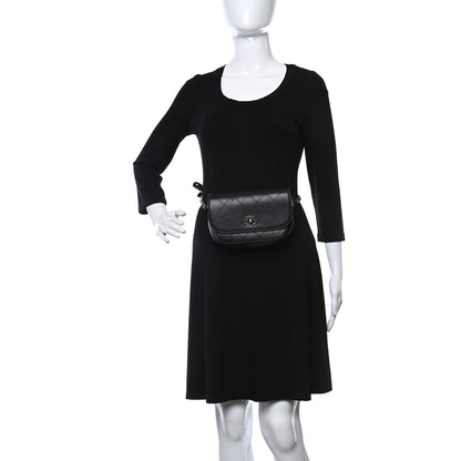 Chanel Calfskin Stitched Coco Curve Waist Bag Black 3 of 10