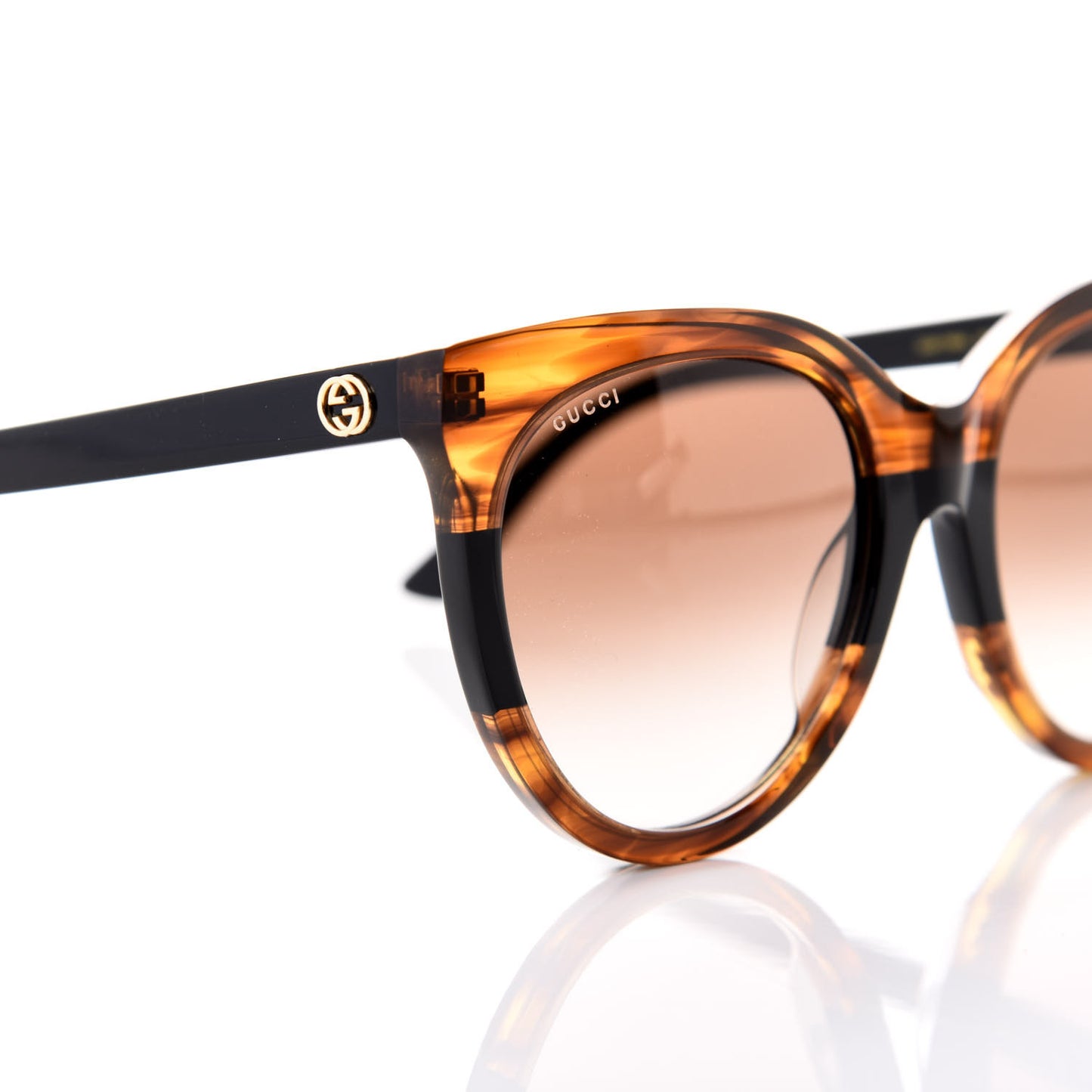 Acetate Cat Eye Sunglasses GG0179SA Havana Black Brown