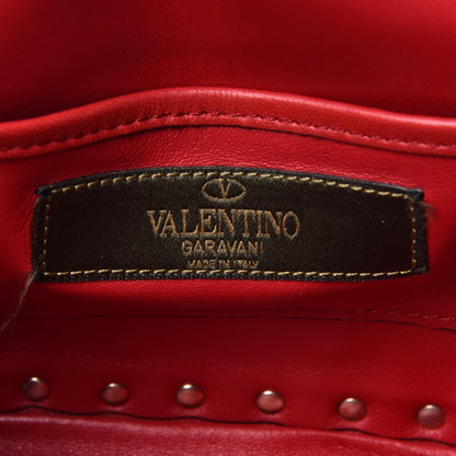 Valentino Garavani Nappa Canvas Camouflage Mini Rockstud Flap Saddle Crossbody Bag Red 6 of 10
