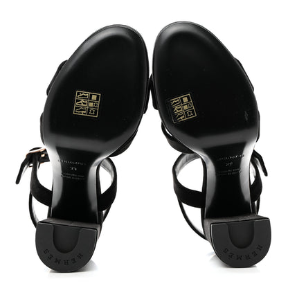 Hermes Velvet Jazz 90 Sandals 39 Black 5 of 9