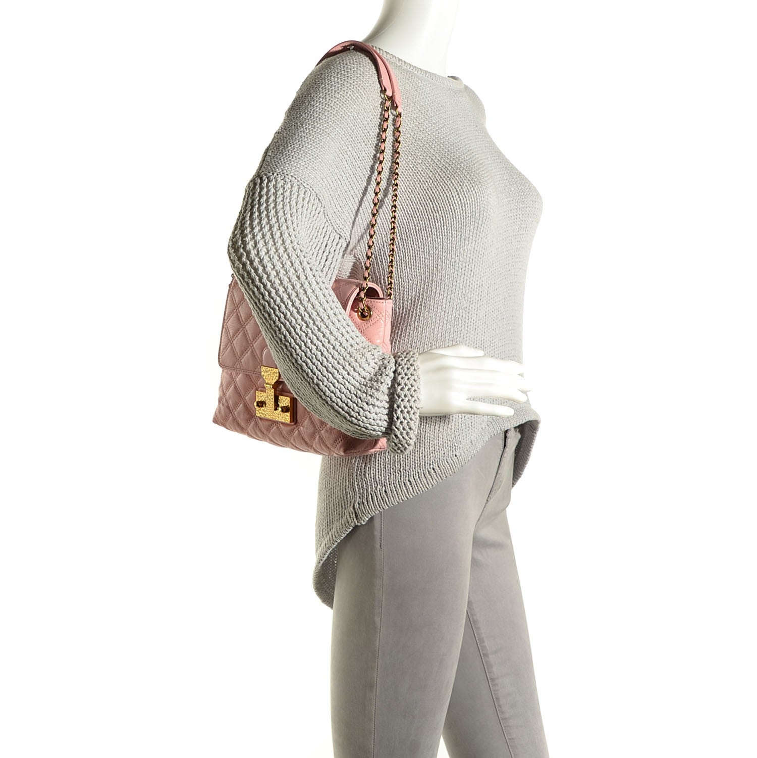 Marc Jacobs Lacquered Lambskin Baroque The Large Single Flap Cherry Blossom 2 of 10