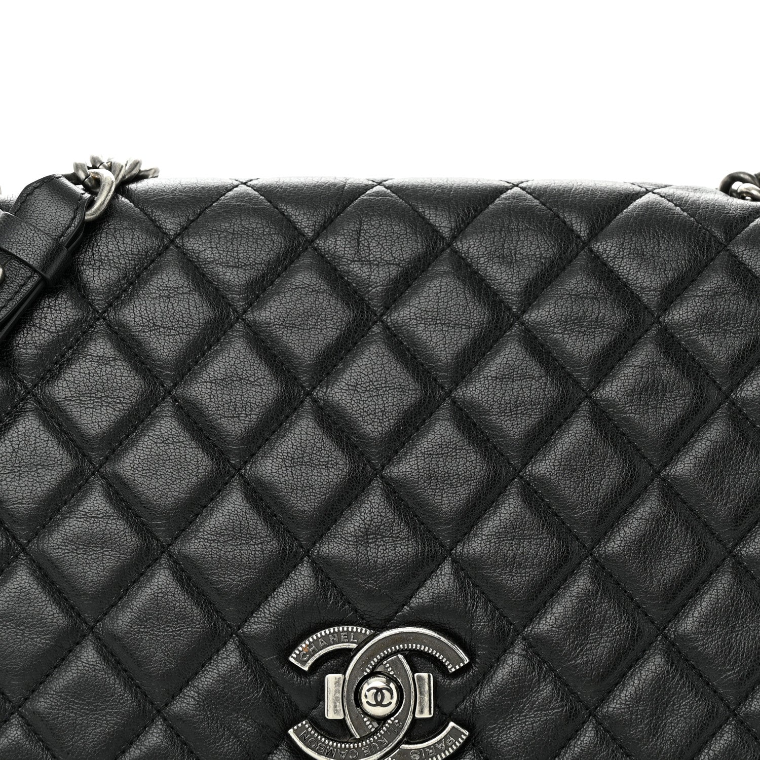 Chanel Goatskin Quilted Large City Rock Flap Black 8 of 10