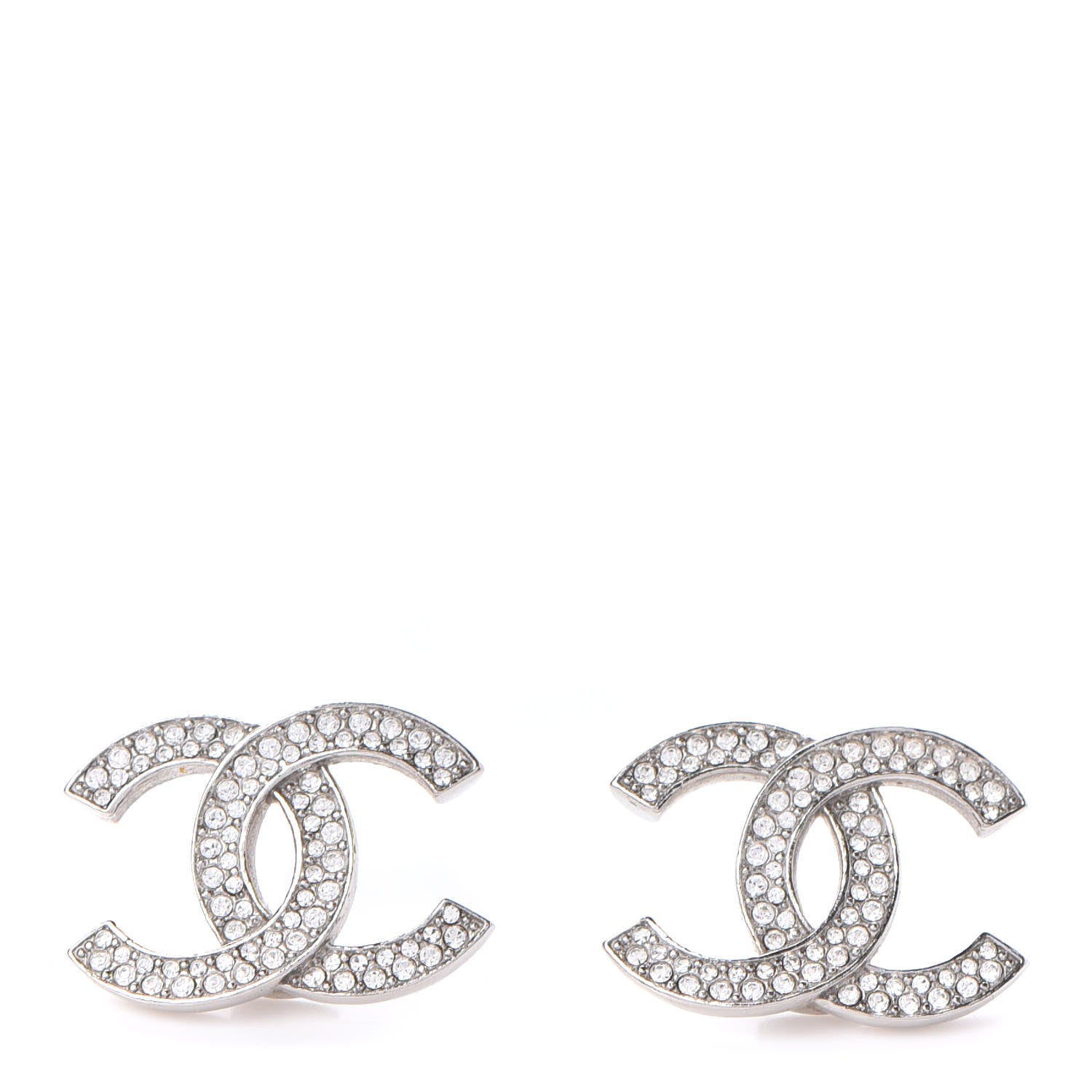 Chanel Crystal Palais Garnier CC Earrings Silver 1 of 5