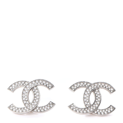 Chanel Crystal Palais Garnier CC Earrings Silver 1 of 5