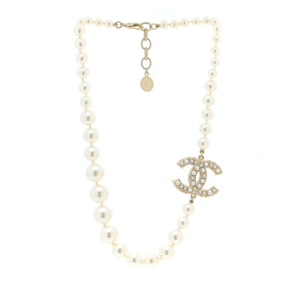 Chanel Pearl CC 100th Anniversary Necklace Light Gold 3 of 7