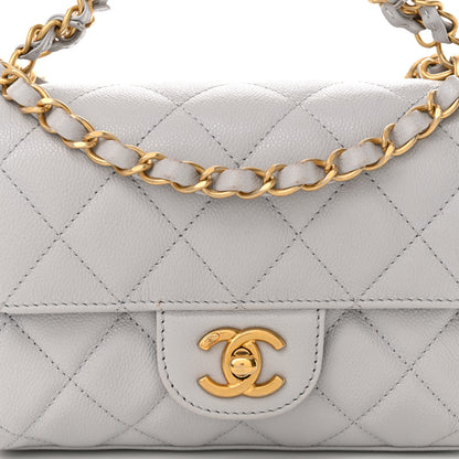 Chanel Caviar Quilted Mini Flap Grey 8 of 11