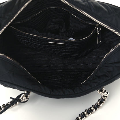 Prada Nylon Tessuto Impuntu Quilted Shoulder Bag Black 4 of 9