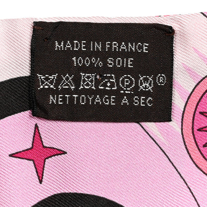Hermes Silk La Source de Pegase Twilly Ebene Rose Vif Jaune Vif 4 of 4