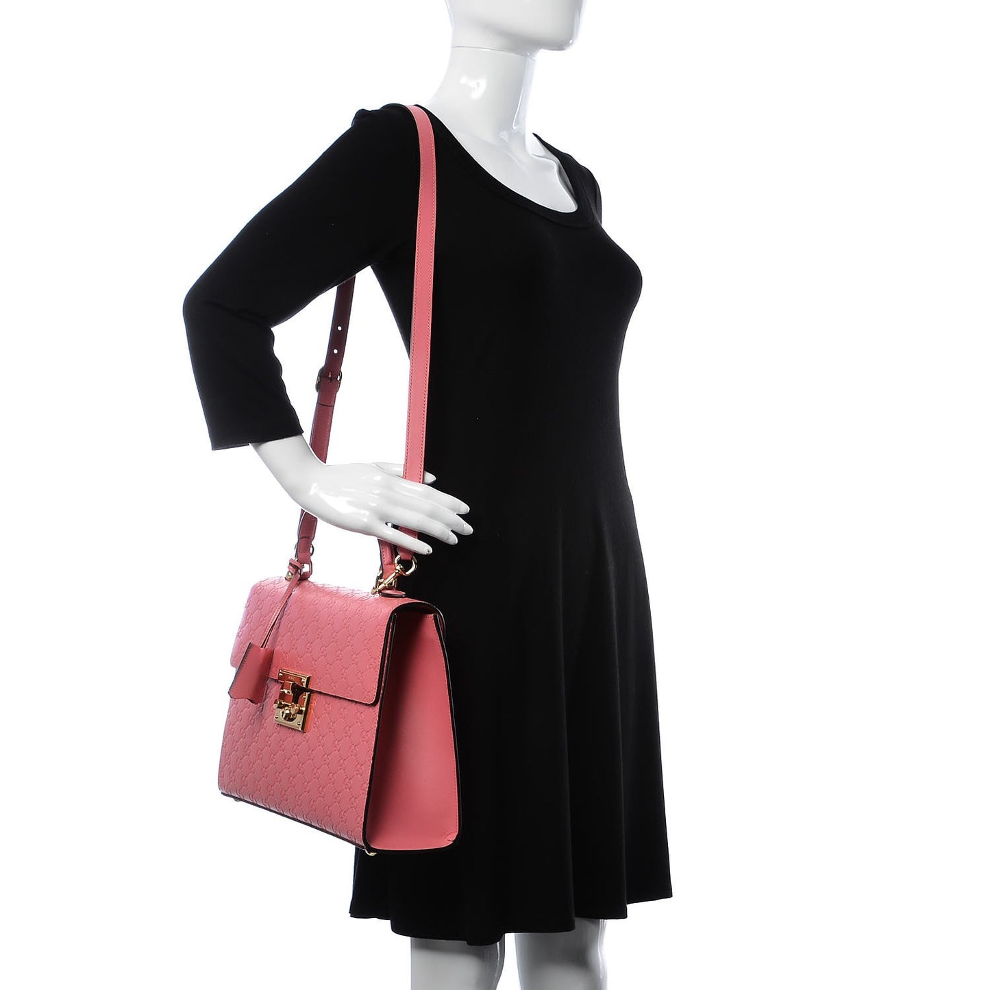 Guccissima Signature Medium Padlock Top Handle Bag Flush