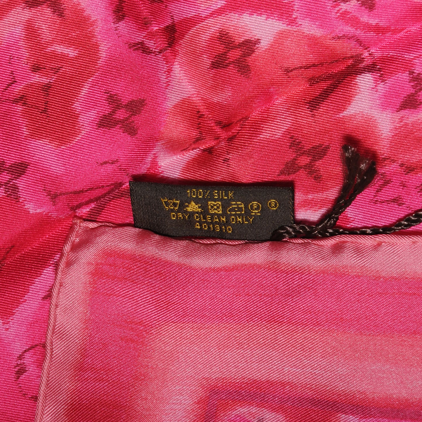 Silk Monogram Ikat Summer Square Scarf Rose Indien