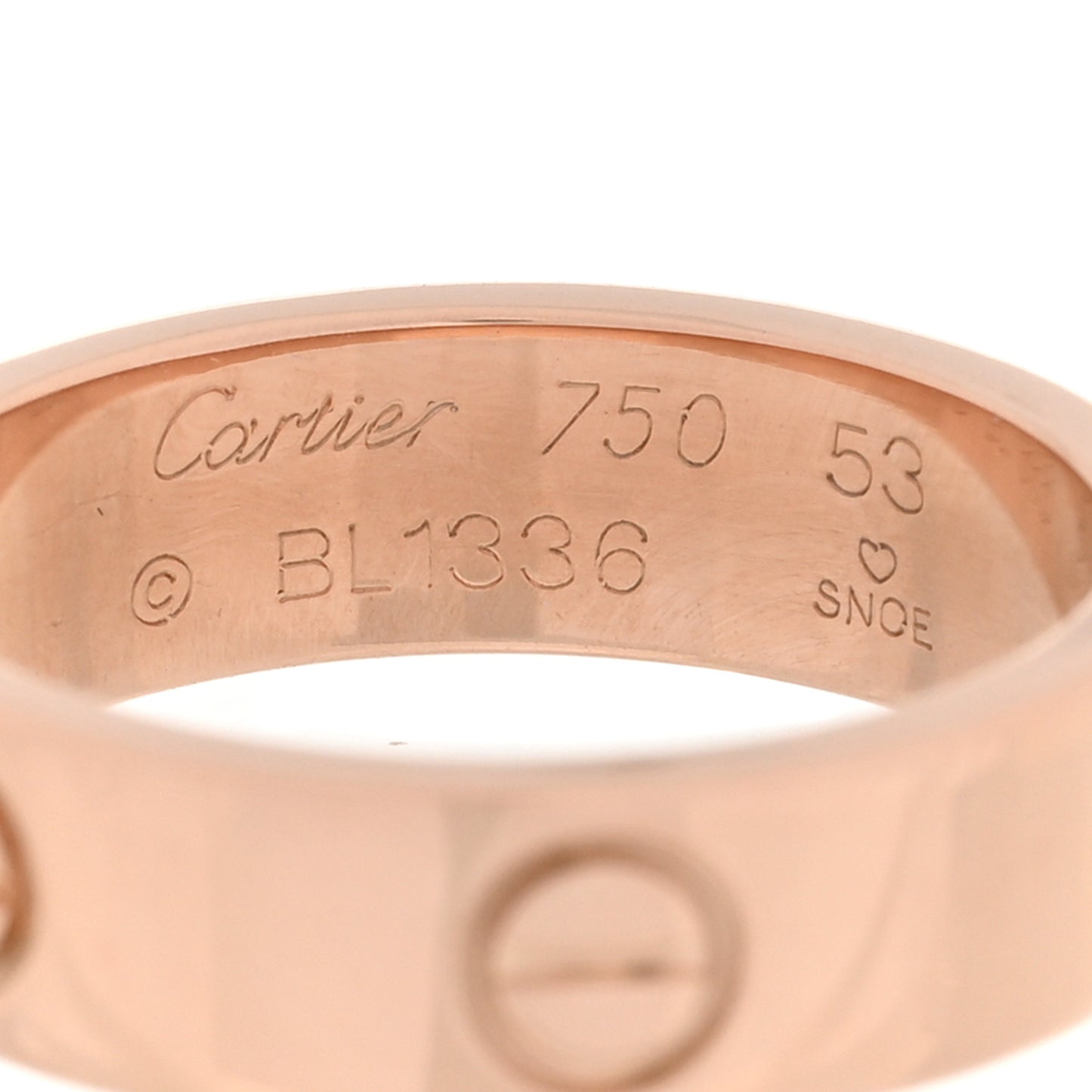 18K Pink Gold 5.5mm LOVE Ring 53 6.25