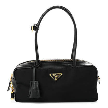 Prada Re-Nylon Vitello Small Top Handle Padlock Bag Black 1 of 9