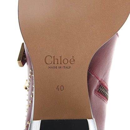 Chloe Nappa Sheepskin Studded Susanna Ankle Boots 40 Cherry Syrup 6 of 8