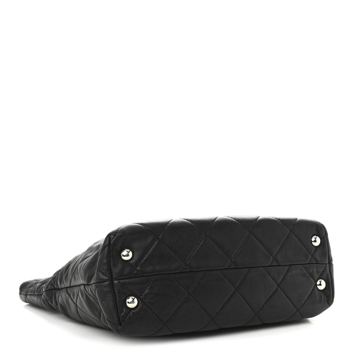 Calfskin Quilted In The Business North South Tote Black Black