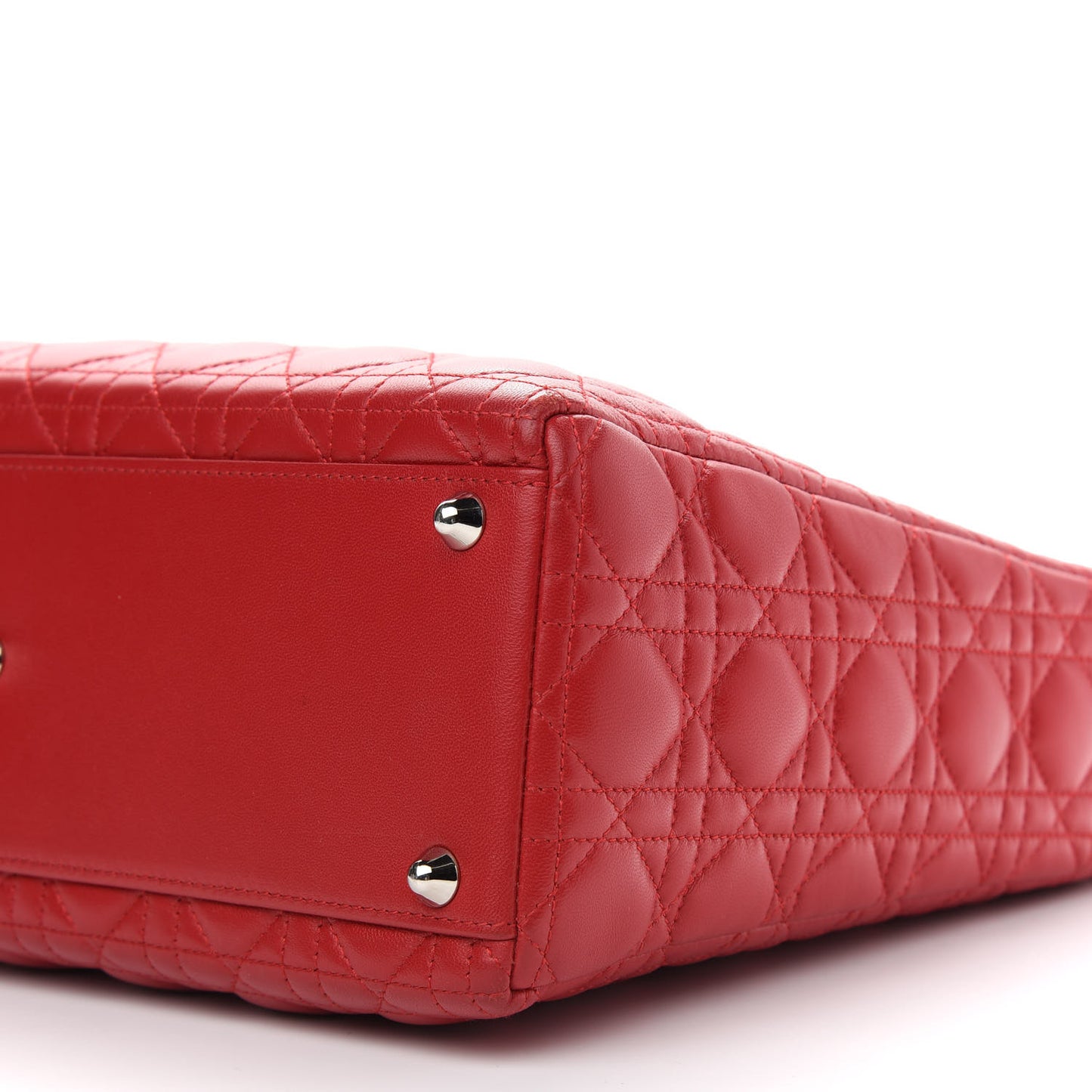 Lambskin Cannage Large Lady Dior Red