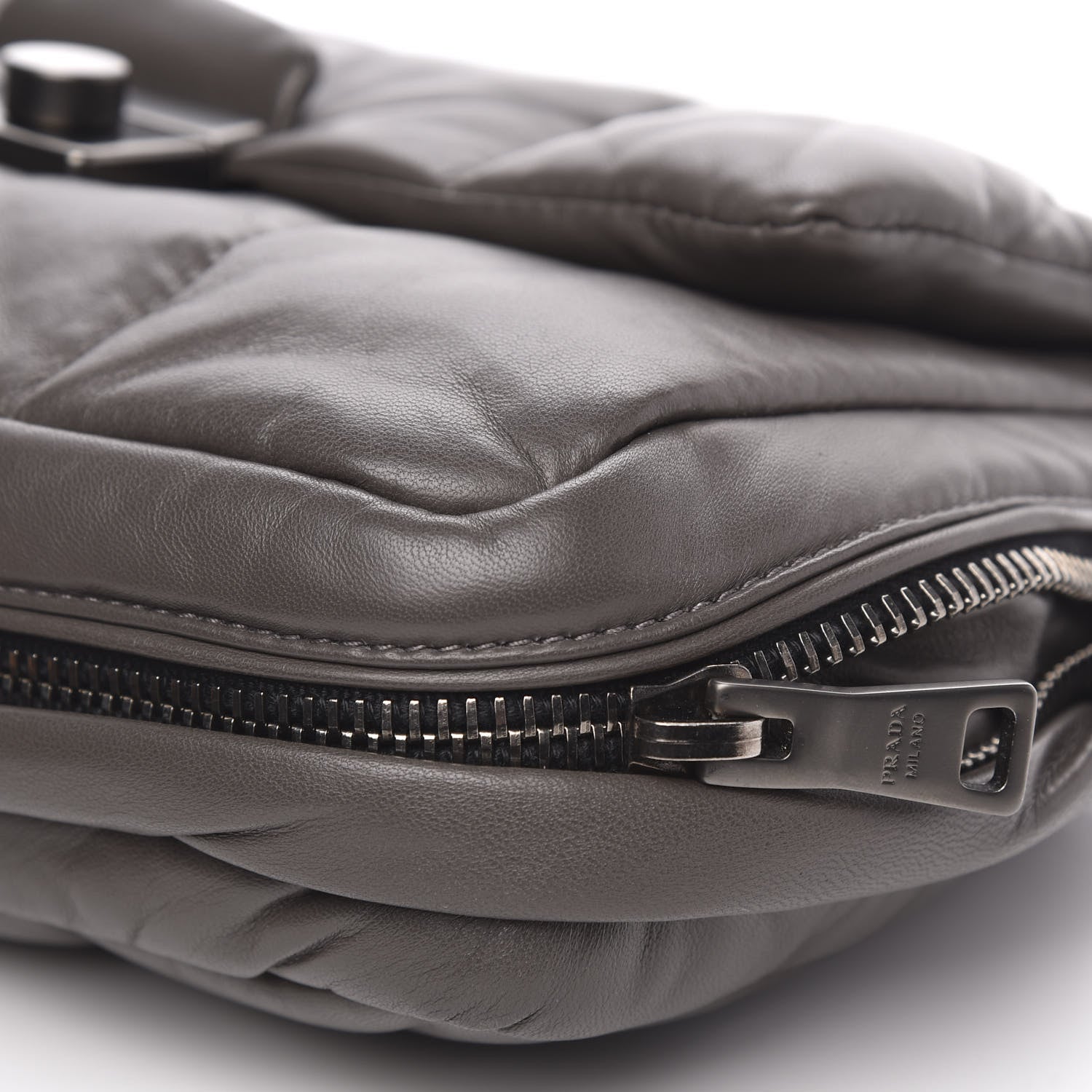Prada Nappa Bomber Sound Chain Flap Shoulder Bag Ardesia 9 of 9