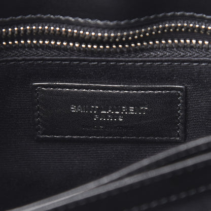 Saint Laurent Cotton Bandana Y Quilted Monogram Toy Loulou Crossbody Bag Black White 6 of 10