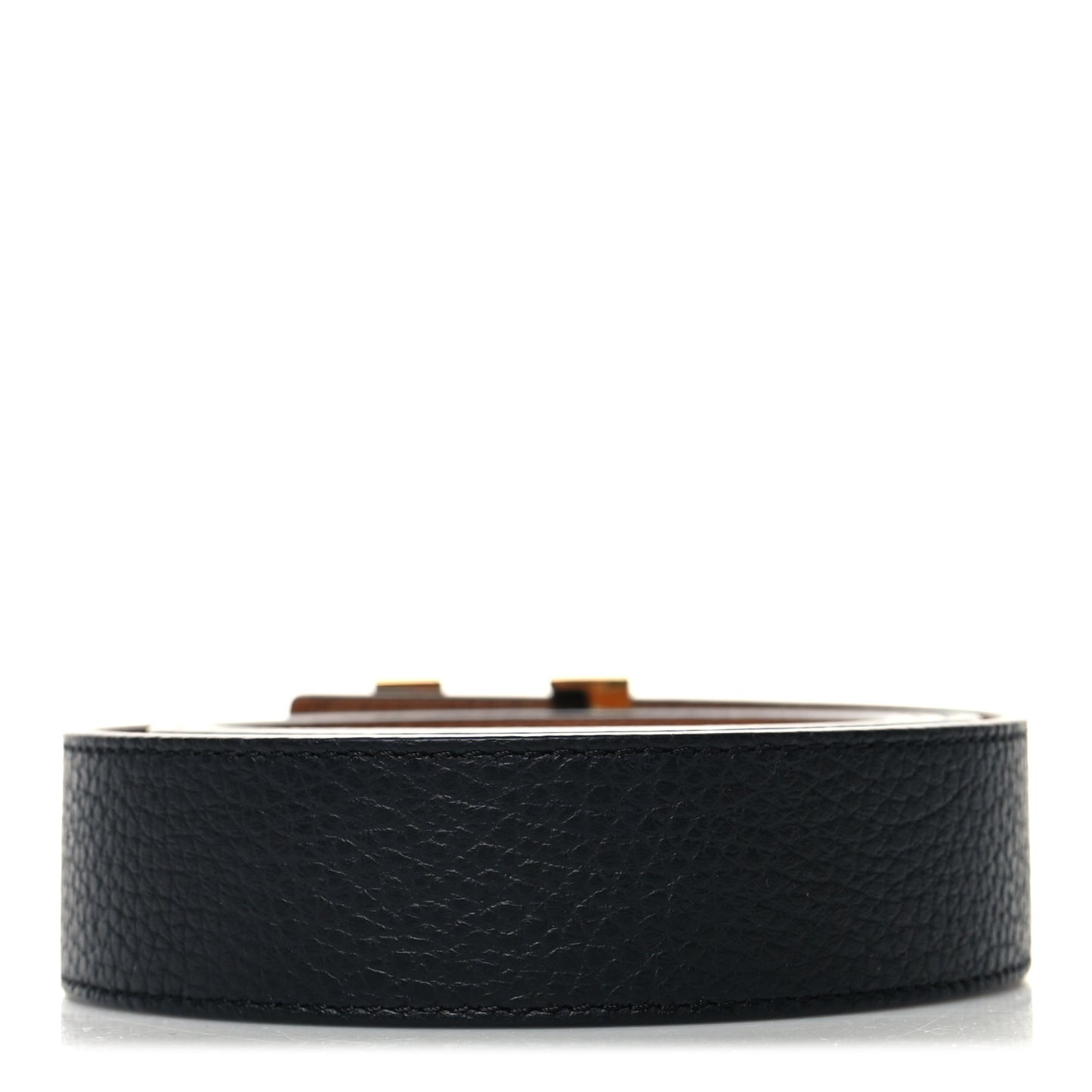 Taurillon Calfskin 30mm LV Initiales Reversible Belt 100 40 Black