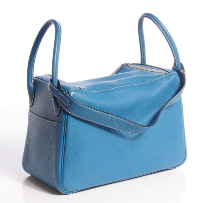 Hermes Taurillon Clemence Lindy 30 Blue Jean 13 of 24