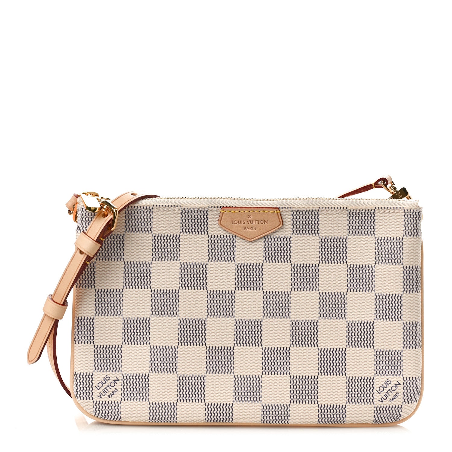 Louis Vuitton Damier Azur Double Zip Pochette 1 of 10
