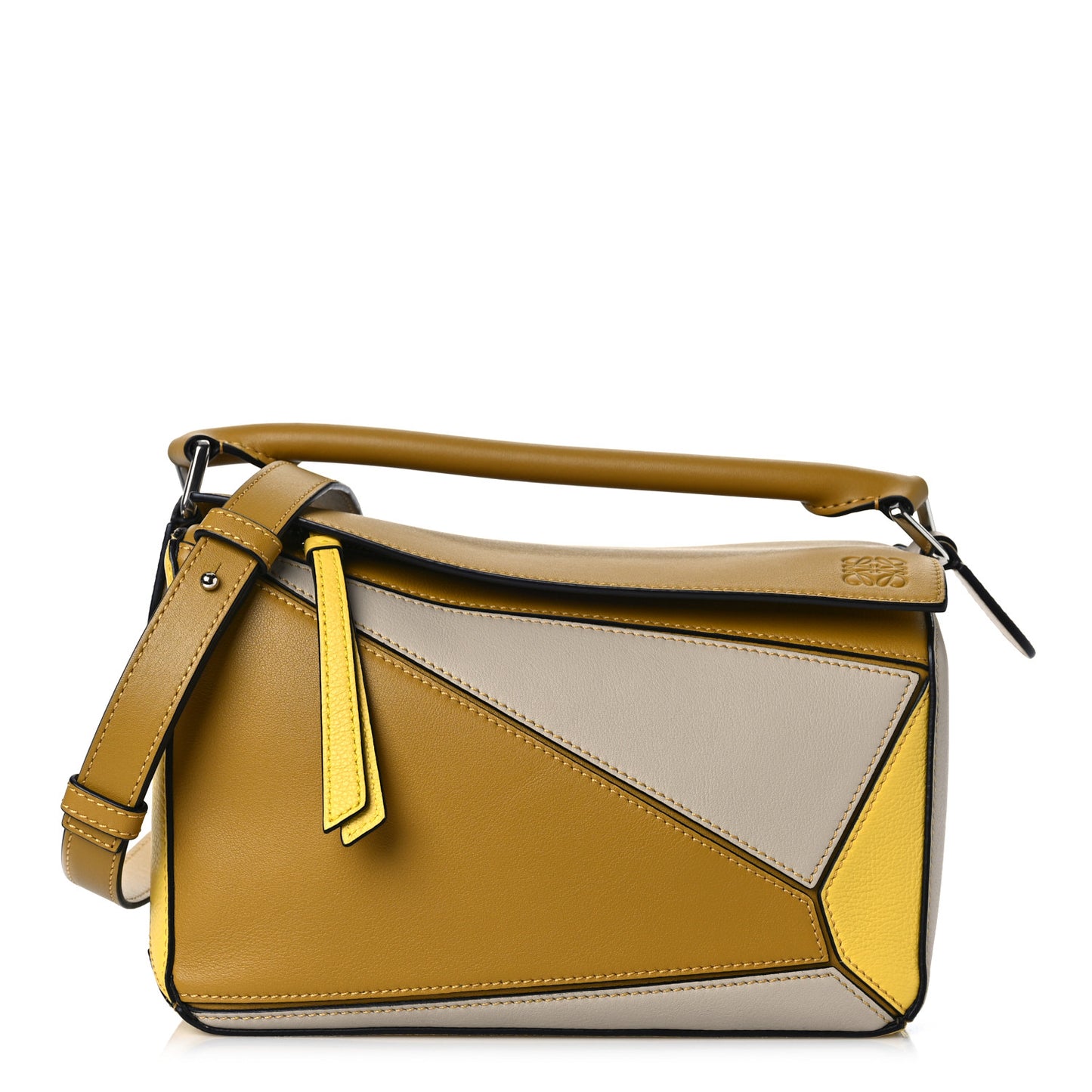 Grained Calfskin Small Puzzle Bag Ocre Yellow