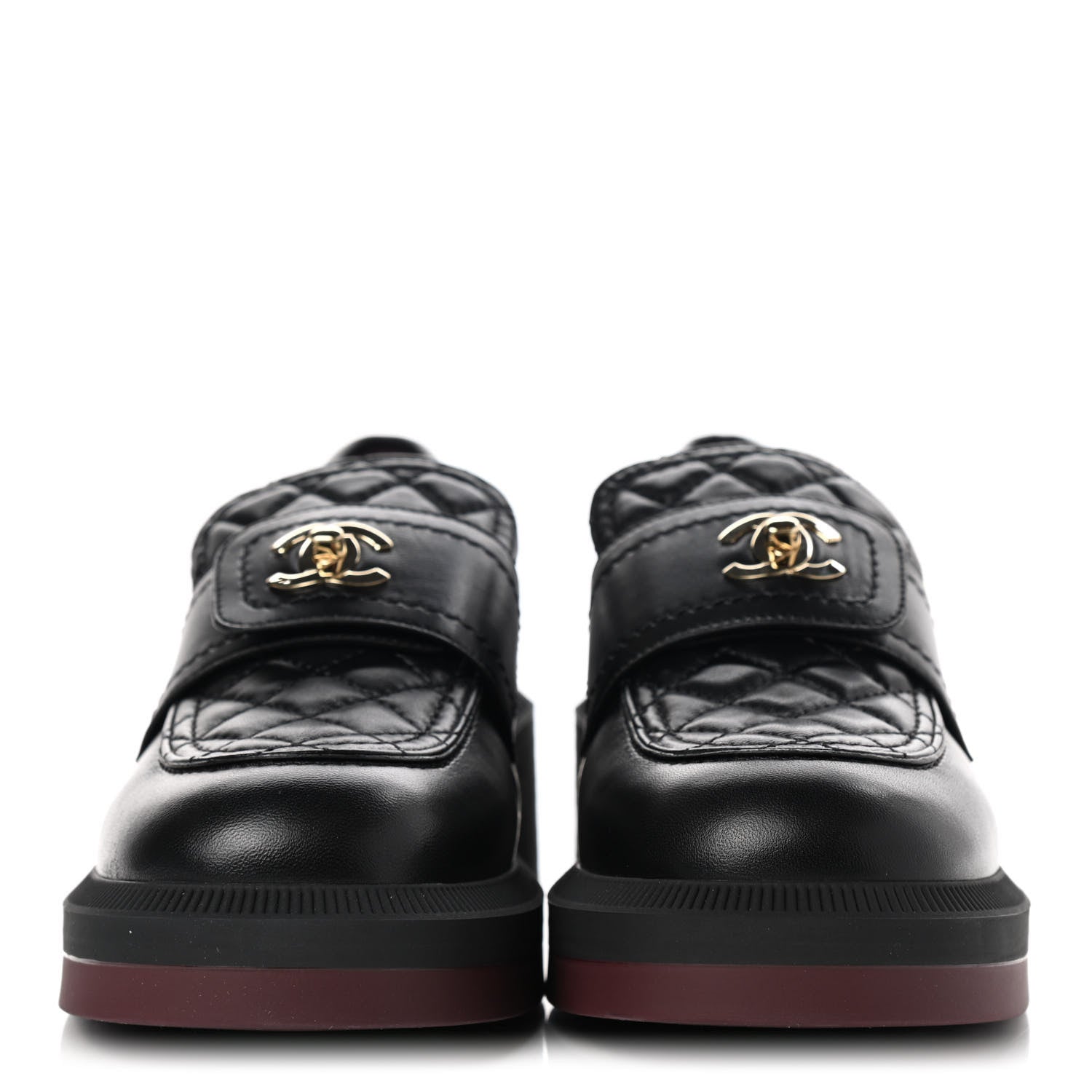 Chanel Lambskin Quilted CC Turnlock Loafers 37 Black 2 of 10