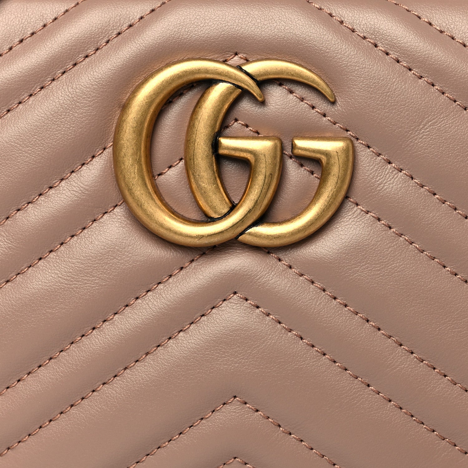 Gucci Calfskin Matelasse Small GG Marmont Chain Shoulder Bag Porcelain Rose 9 of 12