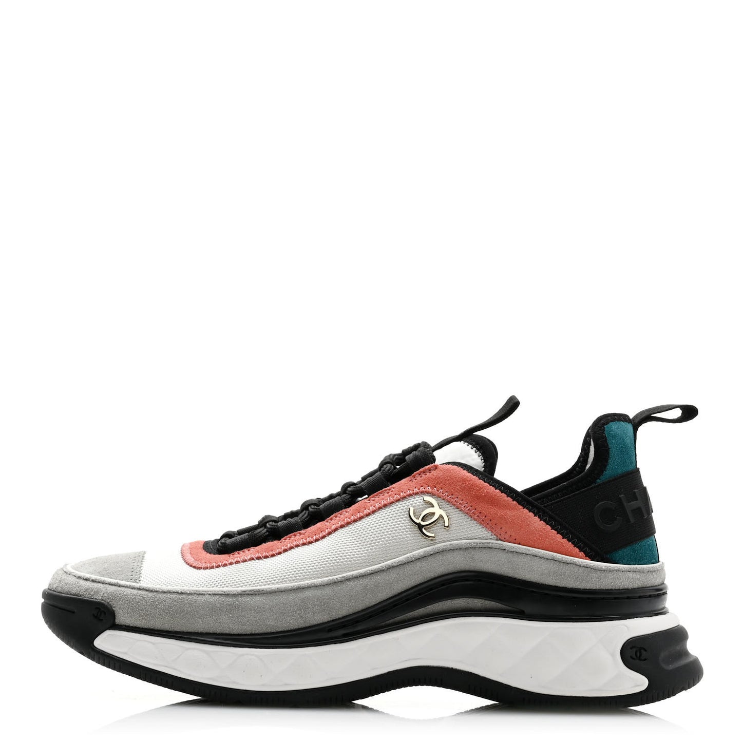 Fabric Suede CC Sneakers 39 White Light Grey Pink