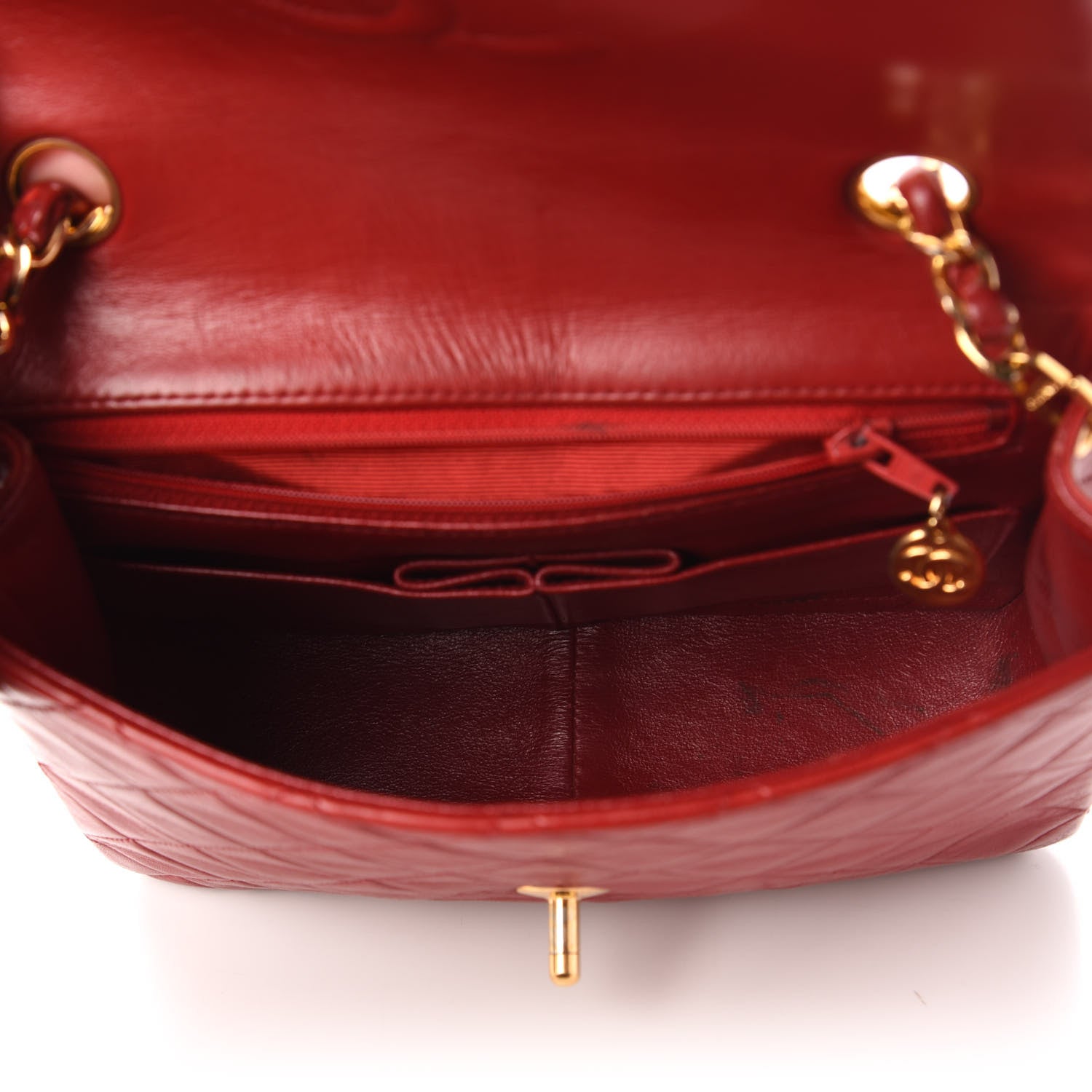 Chanel Lambskin Quilted Small Single Flap Red 5 of 10