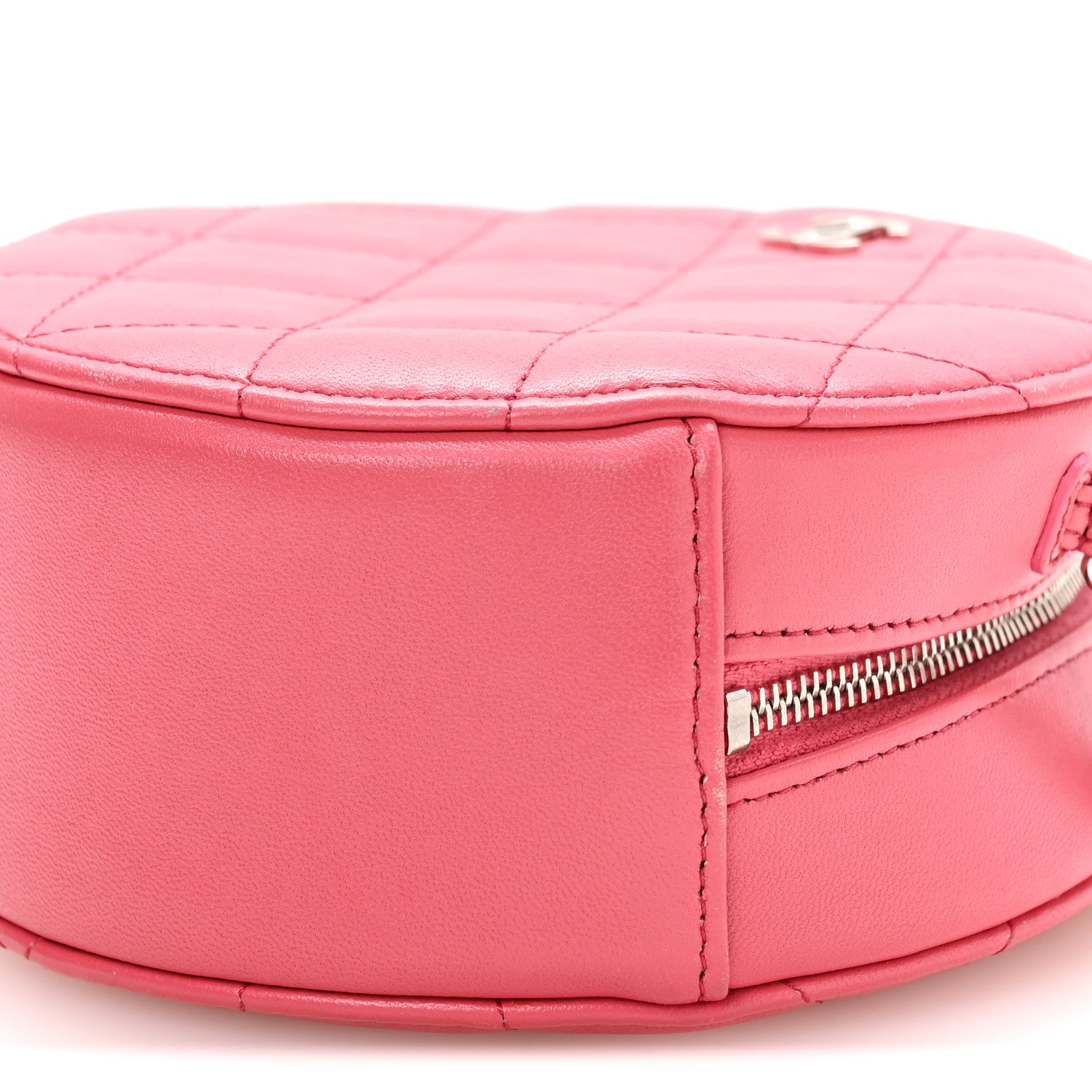 Chanel Lambskin Quilted Round Clutch With Chain Pink 10 of 10