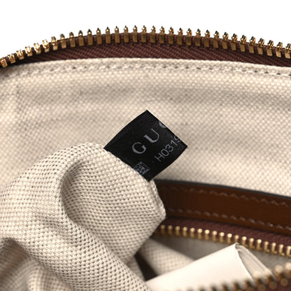 Gucci GG Supreme Monogram Azalea Calfskin Small Horsebit 1955 Top Handle Bag Beige Ebony Brown Sugar 8 of 12