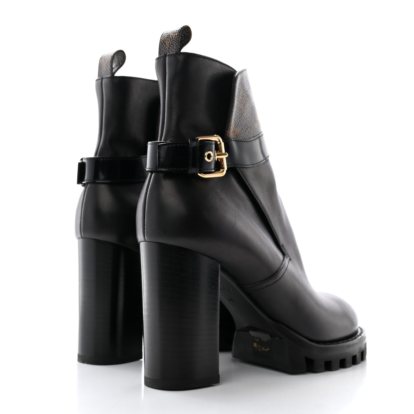 Calfskin Monogram Star Trail Ankle Boots 39 Black
