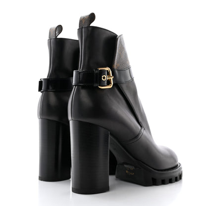 Louis Vuitton Calfskin Monogram Star Trail Ankle Boots 39 Black 4 of 16