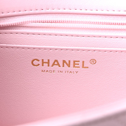 Chanel Lambskin Quilted Mini Top Handle Rectangular Flap Light Pink 6 of 10