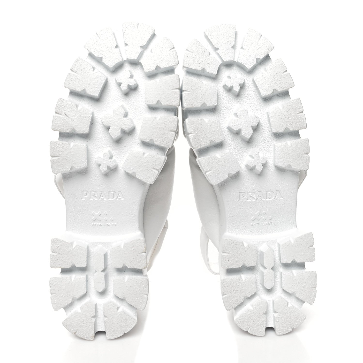 Prada Nappa Soft Metal Triangle Logo Padded Monolith 55mm Slingback Sandals 37.5 White 5 of 8