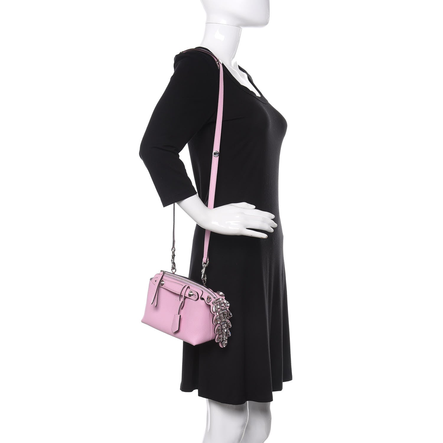 Fendi Vitello Dolce Crystal Croc Tail Mini By The Way Boston Bag Lavanda 2 of 11
