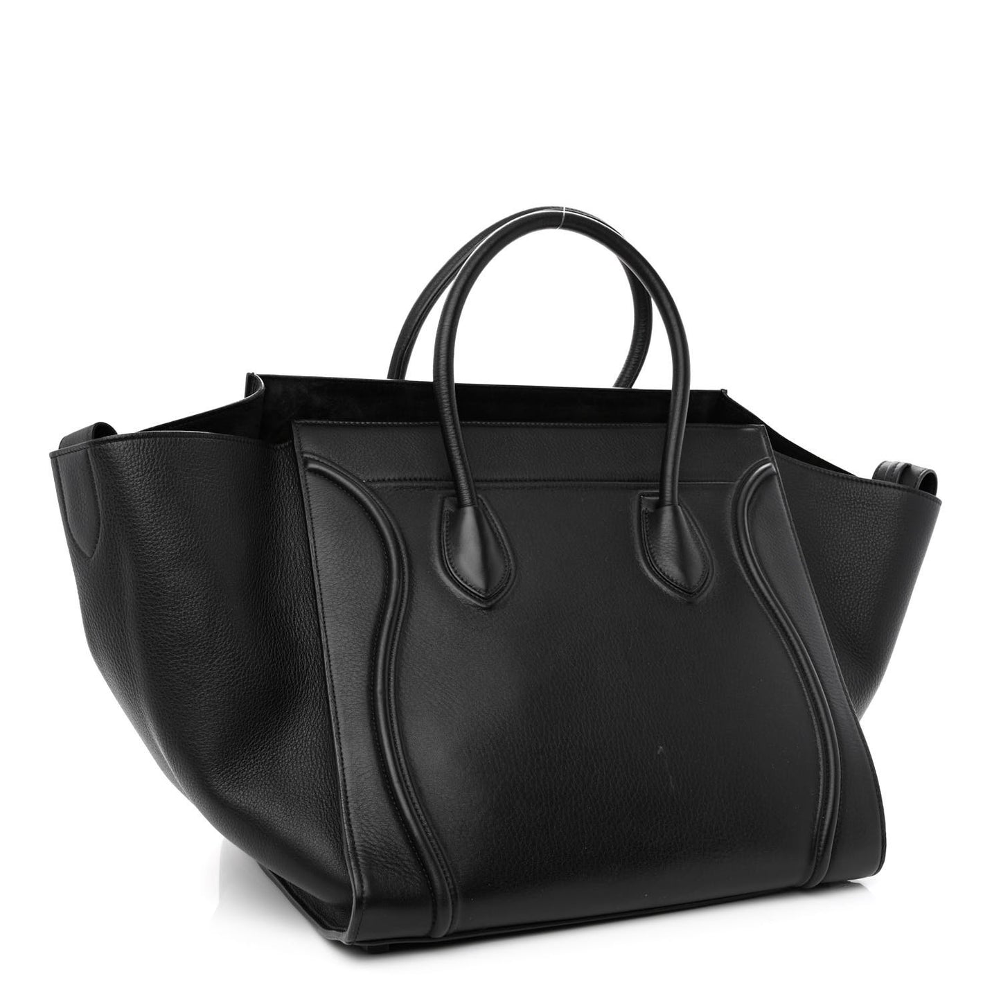 Grained Calfskin Medium Phantom Luggage Black