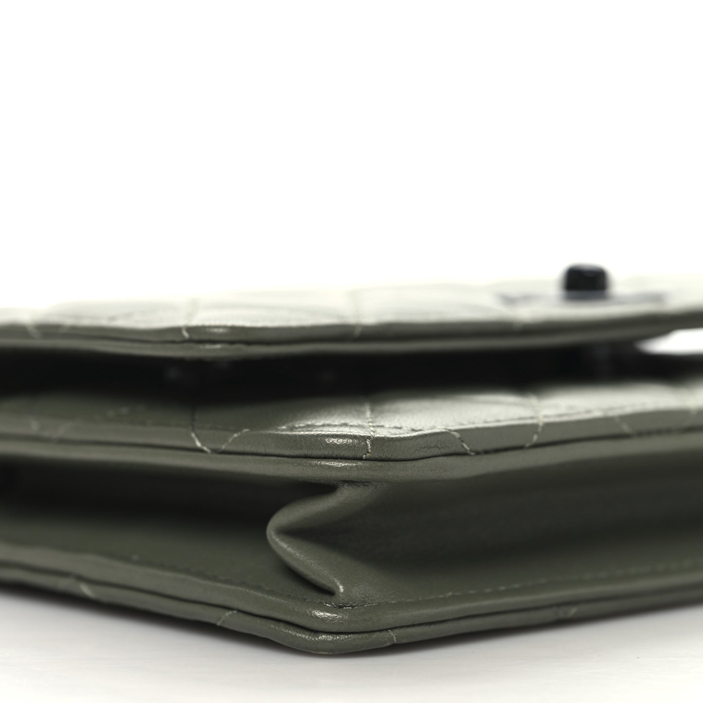 Lambskin Quilted Trendy CC Wallet On Chain WOC Green