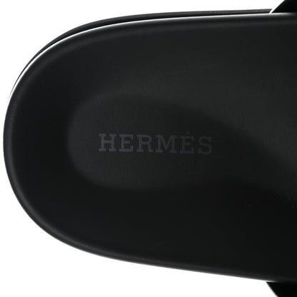 Hermes Calfskin Mens Chypre Sandals 39 Black 7 of 9