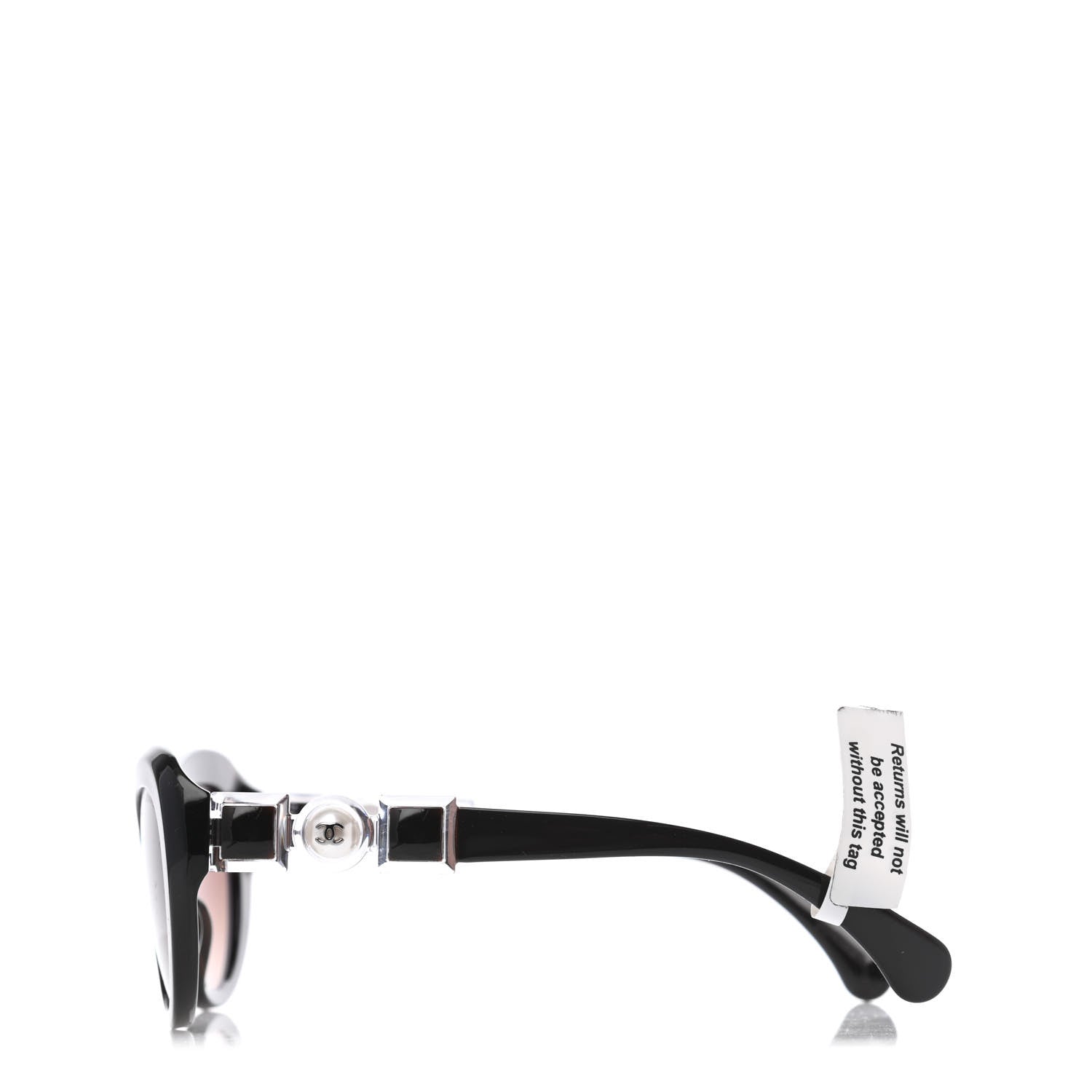 Chanel Acetate Glass Pearls Cat Eye Sunglasses 5443-H Brown 3 of 4