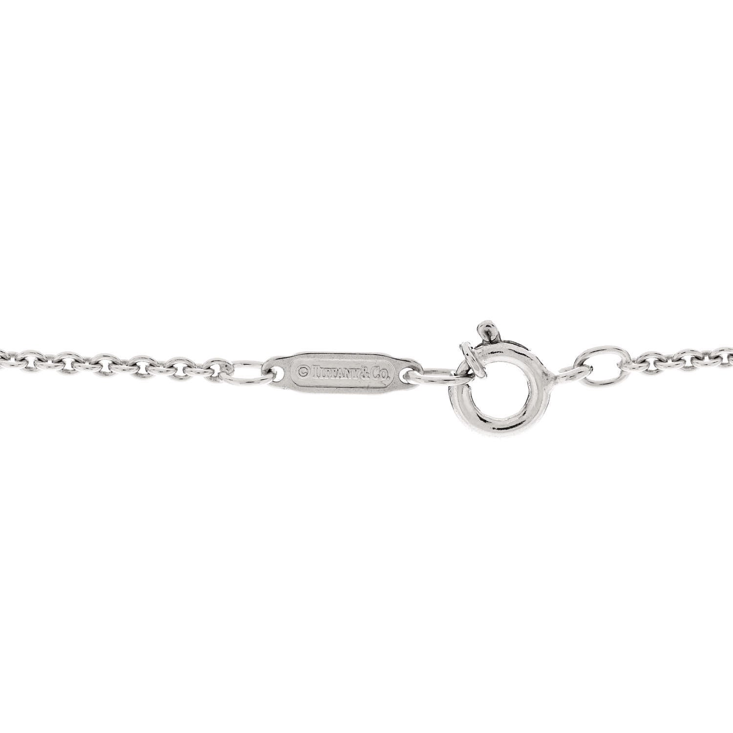 Tiffany 18K White Gold Diamond 1837 Double Bar Pendant Necklace 5 of 6