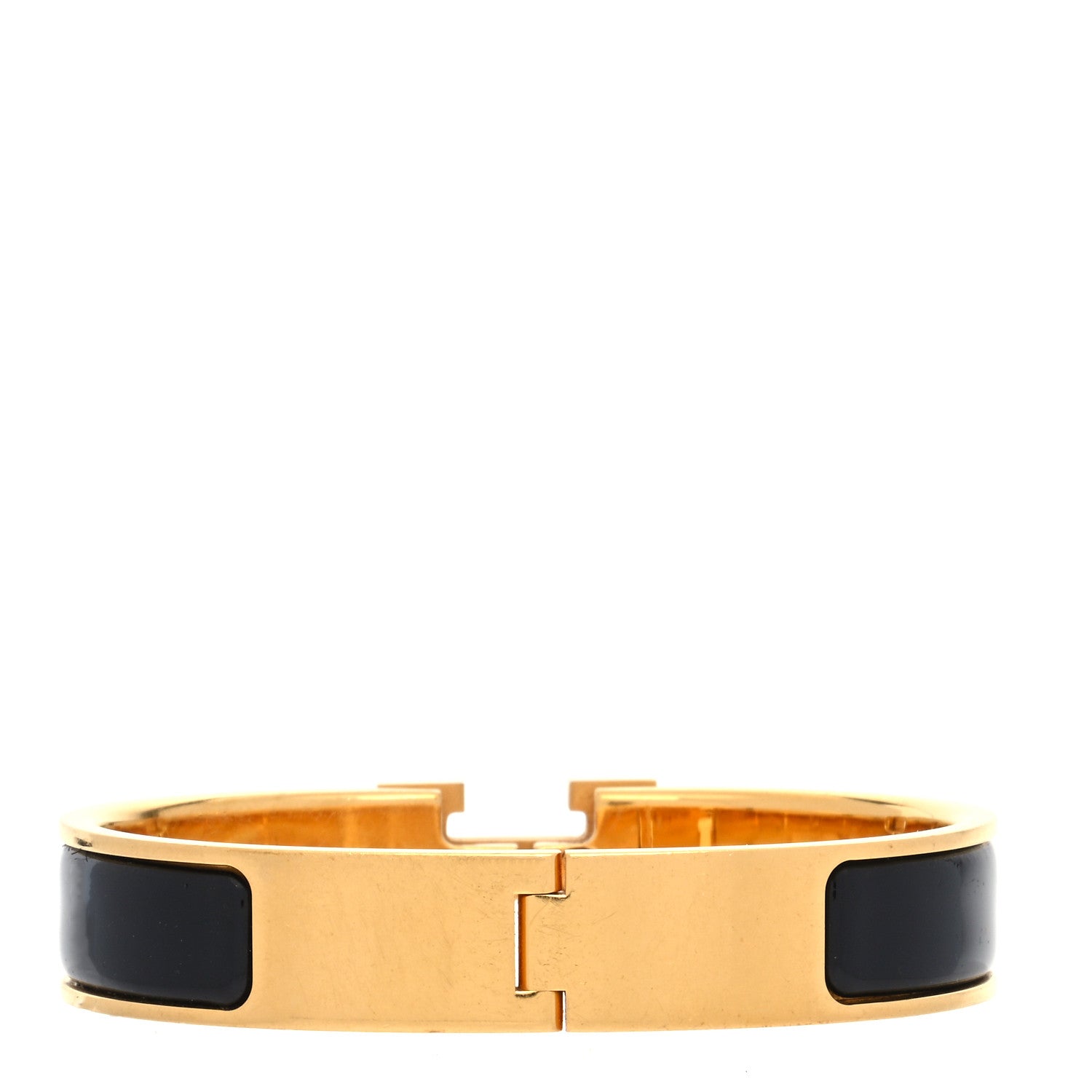 Hermes Enamel Narrow Clic Clac H Bracelet GM Black 3 of 7