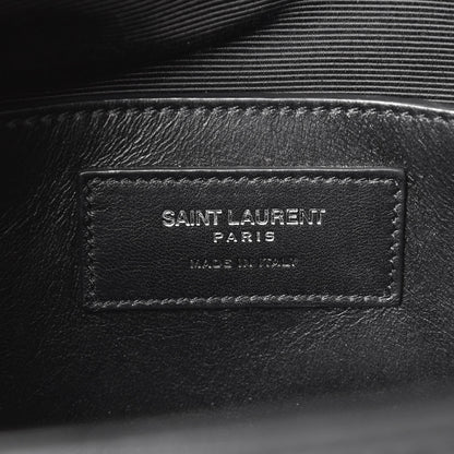Saint Laurent Sheepskin Matelasse Chevron Monogram Large College Satchel Black 8 of 9
