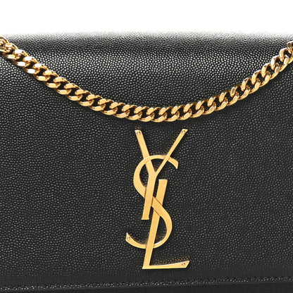 Saint Laurent Grain De Poudre Medium Classic Monogram Kate Satchel Black 8 of 10