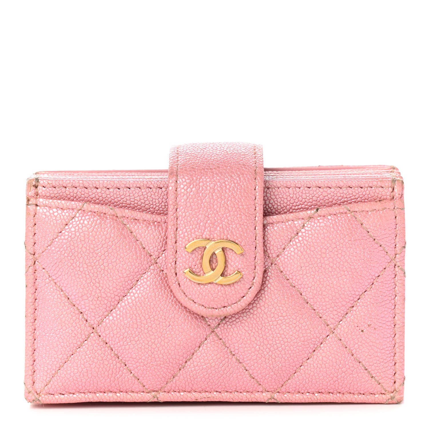 Chanel Iridescent Caviar Quilted Gusseted Card Holder Pink 1 of 8
