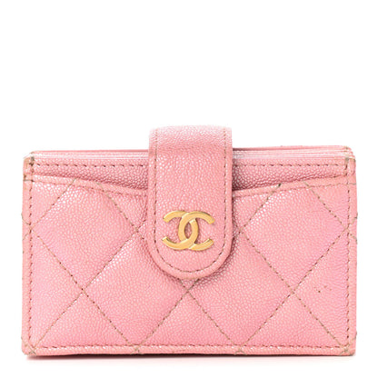 Chanel Iridescent Caviar Quilted Gusseted Card Holder Pink 1 of 8