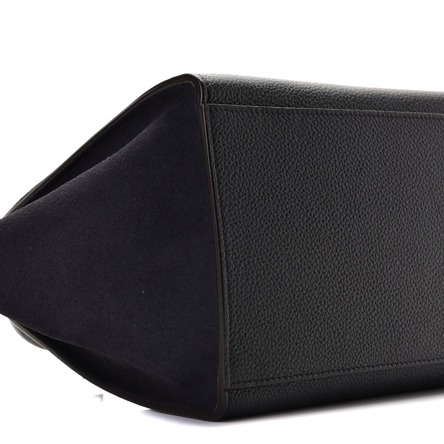 Drummed Calfskin Suede Small Trapeze Navy