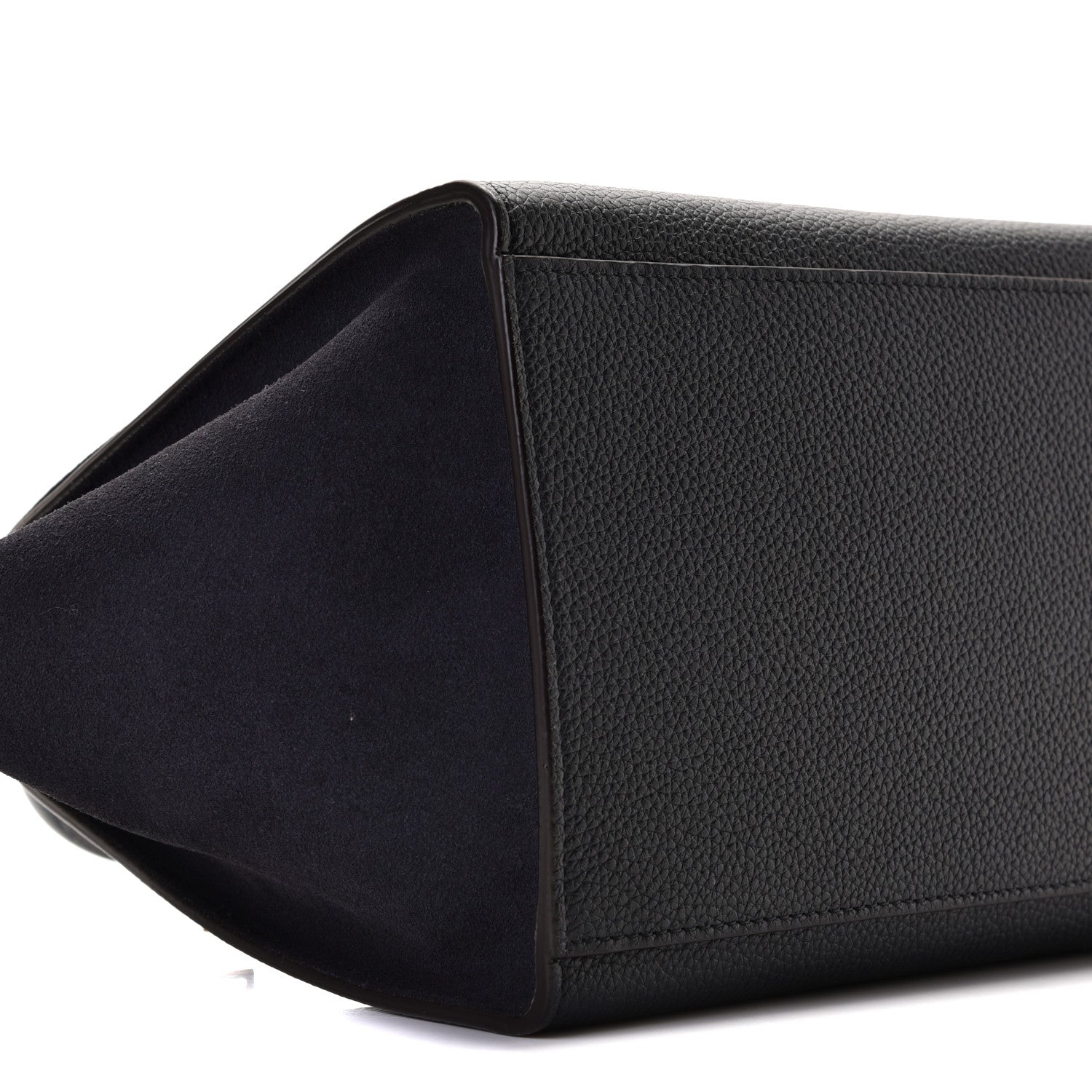 Celine Drummed Calfskin Suede Small Trapeze Navy 4 of 10