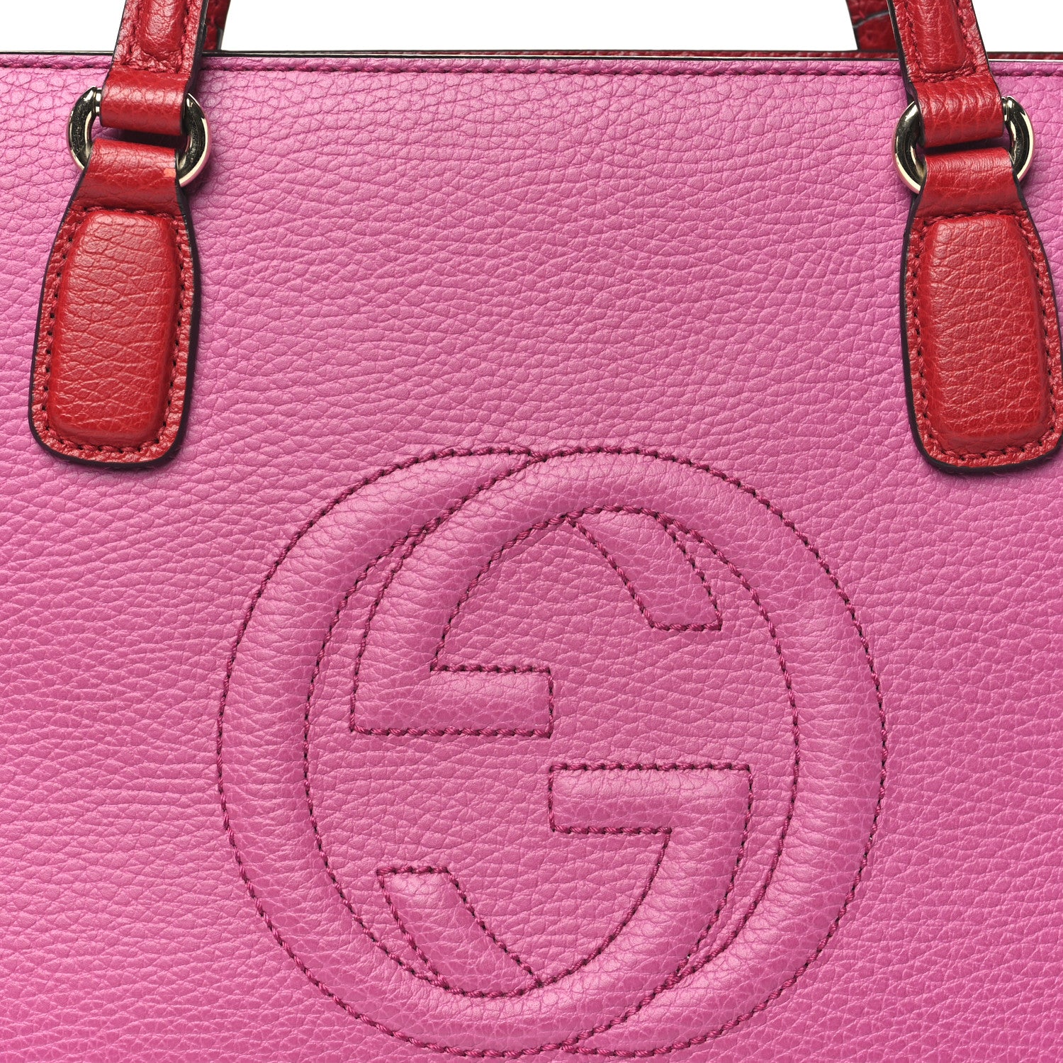 Gucci Dollar Calfskin Medium Soho Top Handle Satchel New Rosette Hibiscus Red 8 of 10
